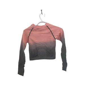 Pink Grey Ombre seamless crop work out top sz S NWT
